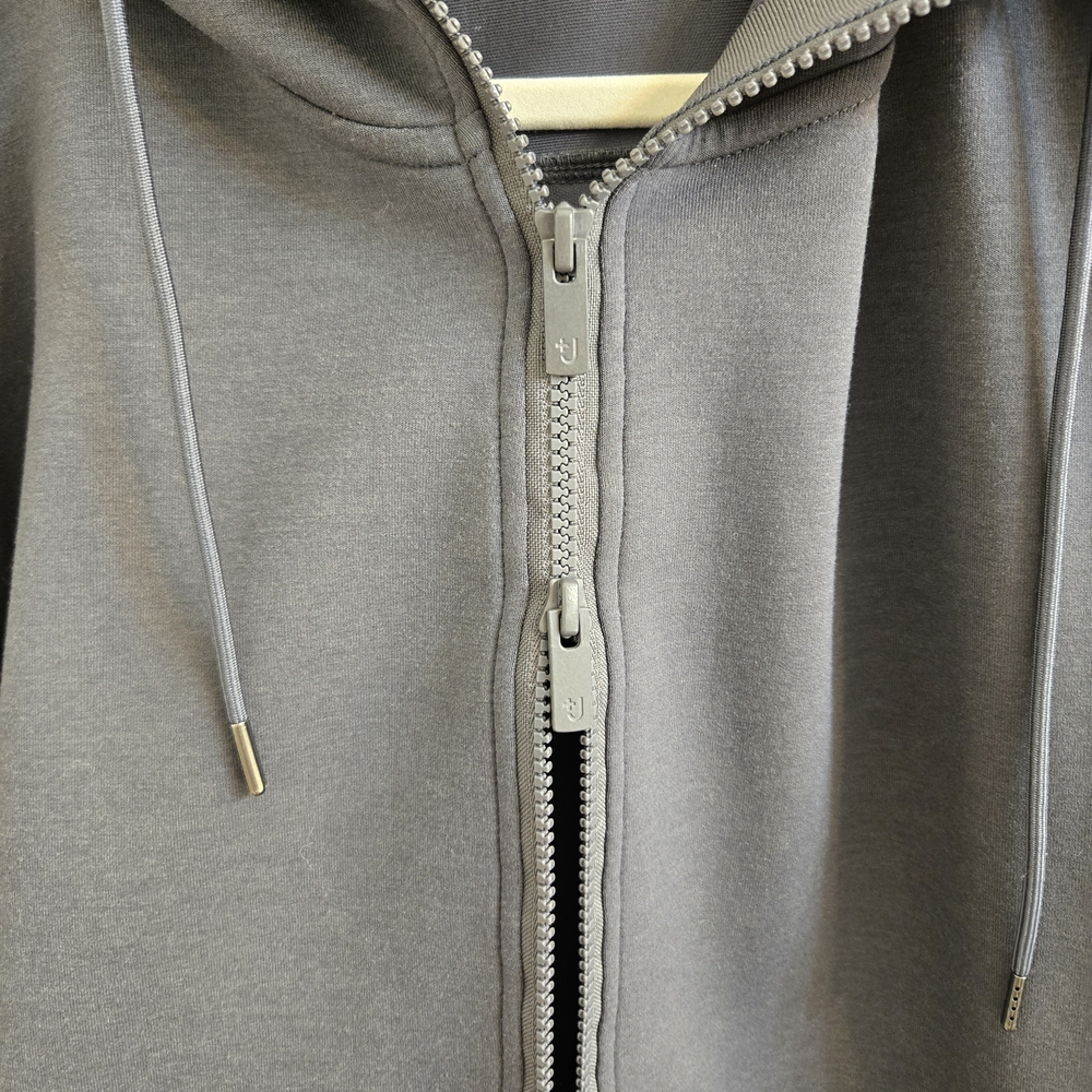 +J UNIQLO x Jil Sander Dry Sweat Full Zip-Up Hoodie, Size XL, Gray, Rare Item - Picture 6 of 15